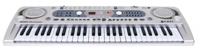 Silver Kids Keyboard with Microphone and Recording Function