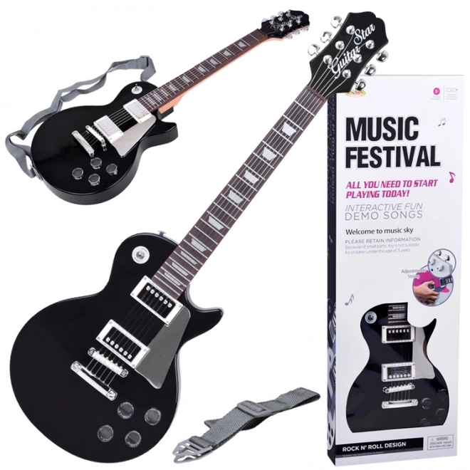 Electric Guitar Musical Toy for Kids – black