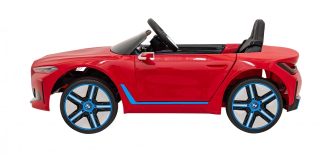 Auto BMW i4 na akumulátor pre deti biele – Červené