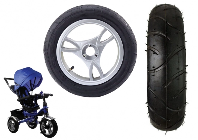 Plastic Wheel with Inflatable Rubber Tire Front