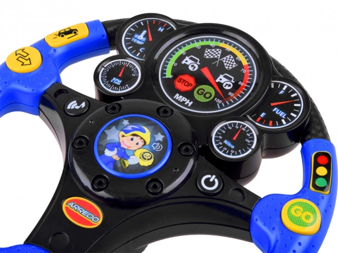 Interactive Steering Wheel with Sounds and Vibration – Red