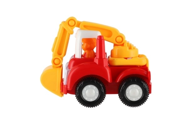 Plastic Farm and Construction Vehicles Set with Pull-Back Action