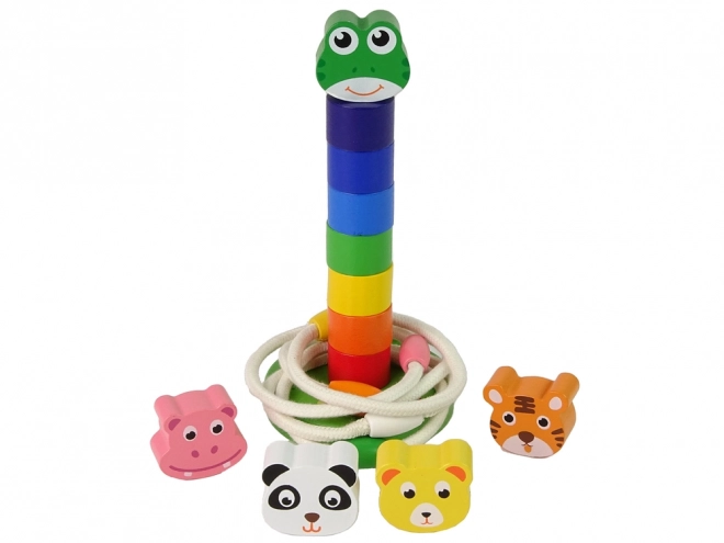 Wooden Educational Stackable Animal Pyramid