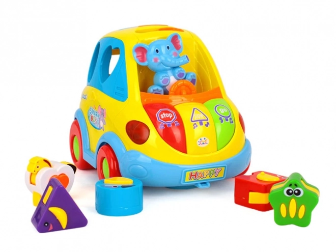 Interactive Smart Bus for Kids 18m+ with Sounds, Lights, Shape Sorter, and Transforming Blocks