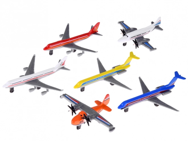 Passenger Airplane Metal Toy Set