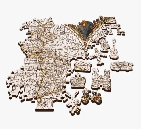Drevené obojstranné puzzle Antická mapa sveta 1000 dielikov
