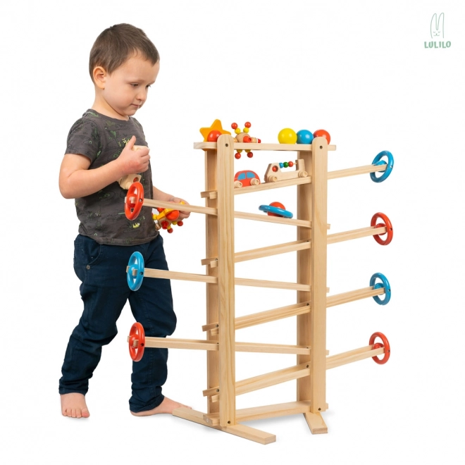 Wooden Marble Run Track for Kids - 70cm XXL