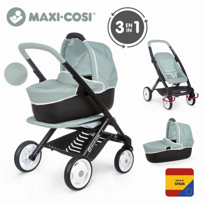 Multifunctional Doll Stroller Green-Grey