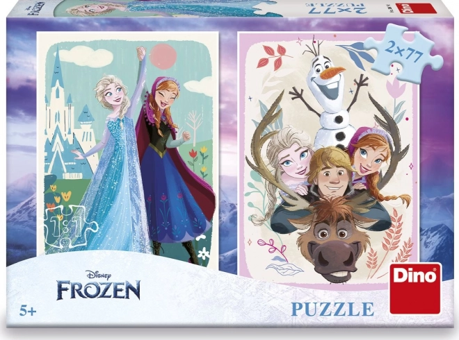 Frozen Puzzle Set Anna and Elsa 2x77 Pieces