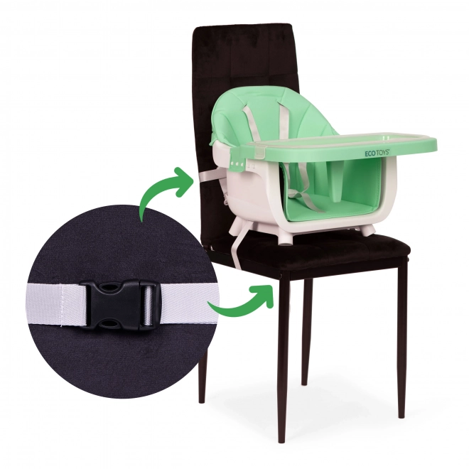 2-in-1 Child Feeding Chair in Green by Ecotoys