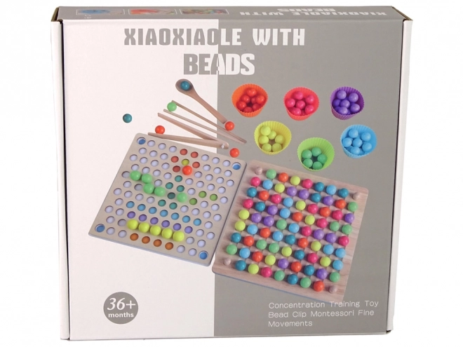 Wooden Educational Board Game with Beads