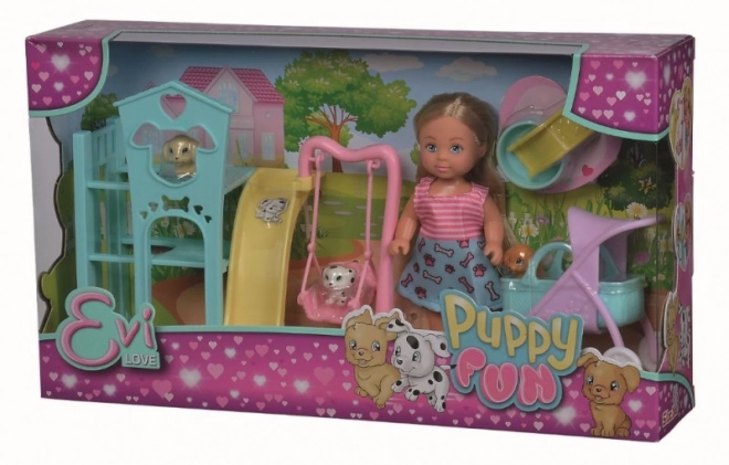 Evi Doll with Puppy Playground