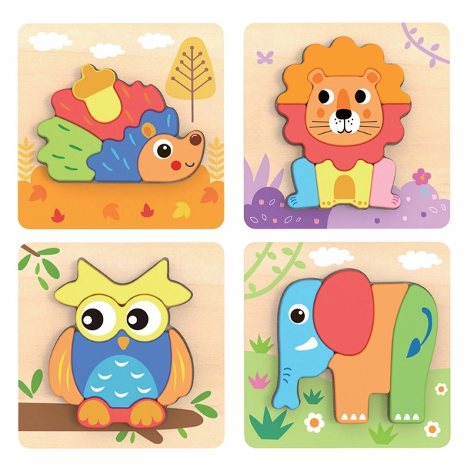 Babu Wooden Animal Insert Puzzle Set