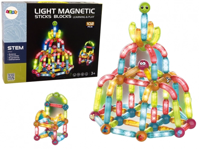 Glowing Magnetic Educational Building Blocks Set