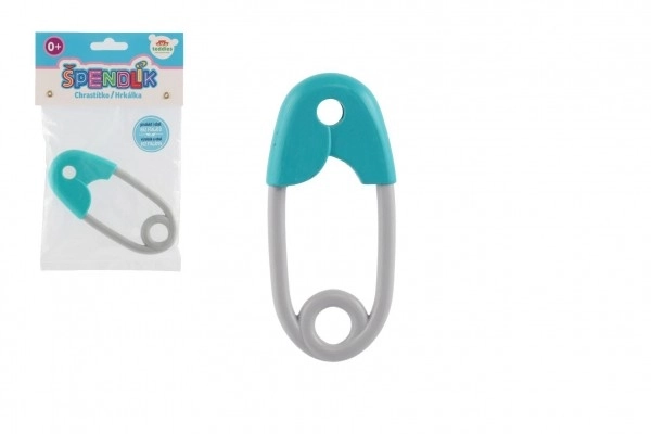 Baby Rattle Pin Turquoise-Grey