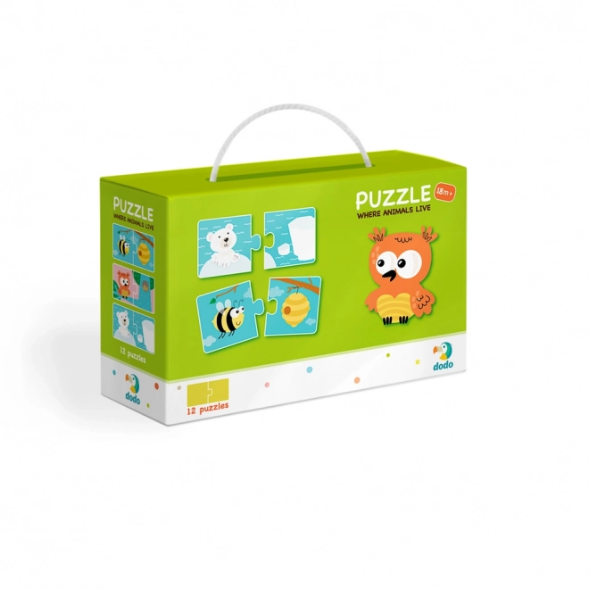 Puzzle Duo Where Animals Live -12x2 Pieces
