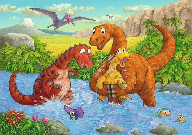 Playful Dinosaurs Puzzle 2x24 Pieces