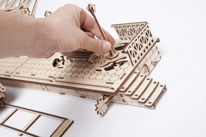 Ugears 3D Wooden Mechanical Puzzle Railway Platform