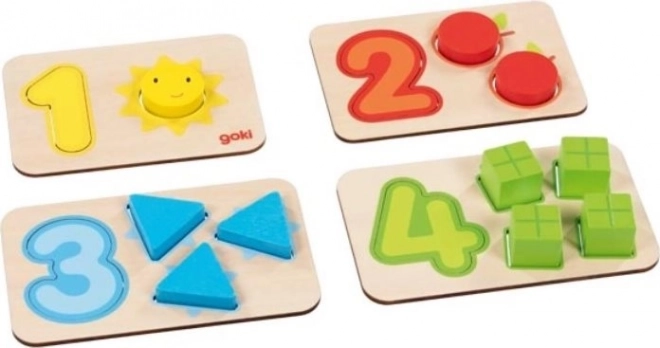 Goki wooden shape and number puzzle