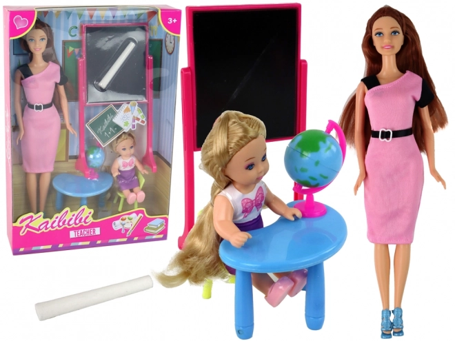 Teacher and Student Doll Set with School Accessories