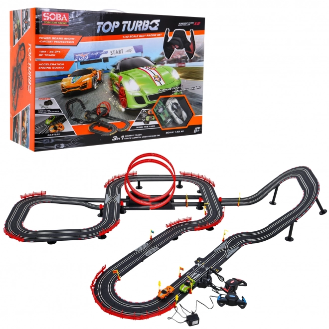 Large Racing Track Top Turbo for Kids with Remote-Controlled Cars