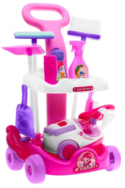 Interactive Cleaning Cart with Vacuum and Accessories for Kids 3+