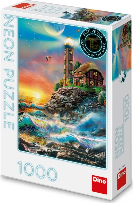 Dino Neon Glow Lighthouse Puzzle 1000 Pieces