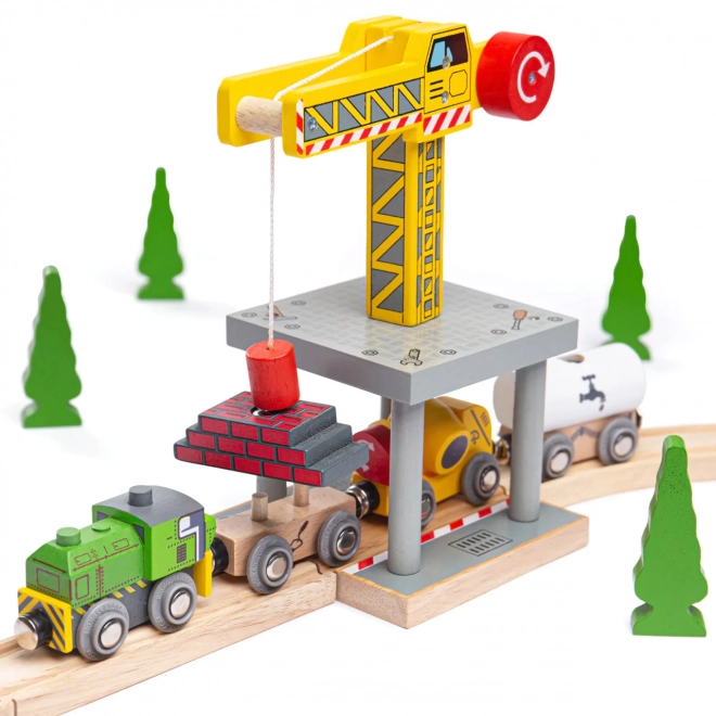 Bigjigs Rail Yellow Crane