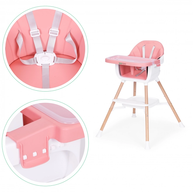 Child Feeding Chair 2-in-1 Pink by Ecotoys