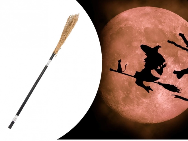 Witch's Broom Baba Yaga Black 90cm for Halloween and Christmas