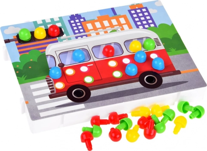 Colorful Button Mosaic Educational Puzzle for Children