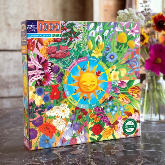 Flower Calendar Square Puzzle 1000 Pieces