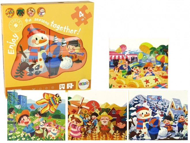 Seasonal Four-in-One Puzzle Set