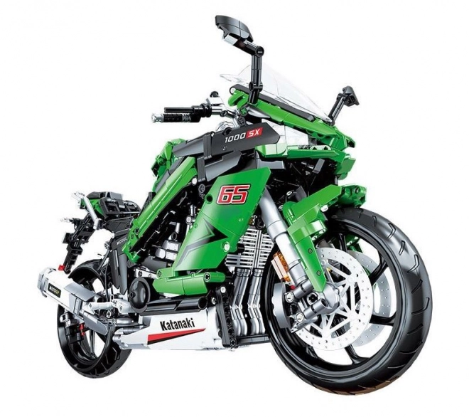 Green Sports Motorcycle Building Block Set