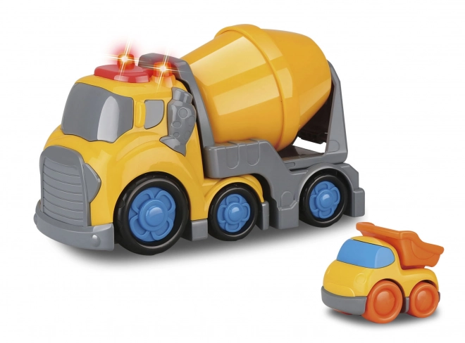 Kiddy mixer truck with effects and dump truck toy set