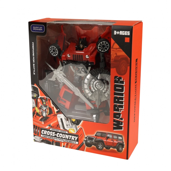 Transforming Red Robot Car