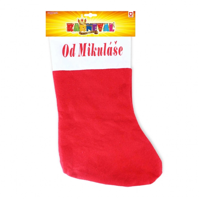 Christmas stocking with st nicholas inscription