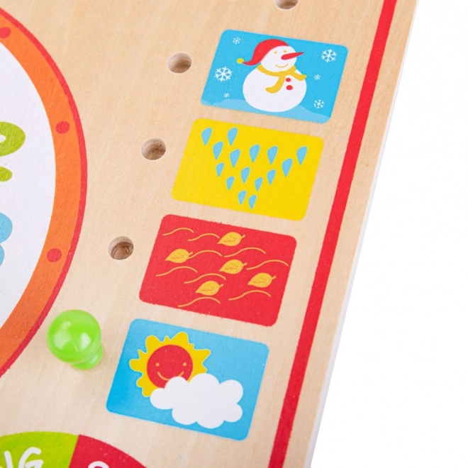 Bigjigs Toys Wooden Clock and Calendar