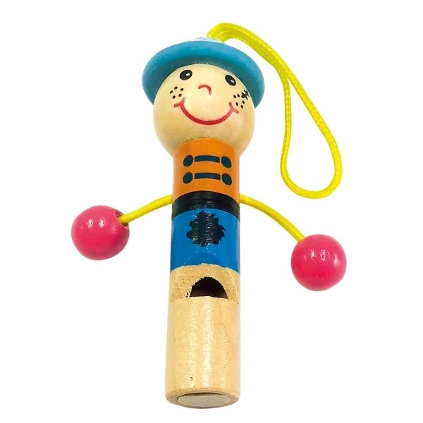 Colorful Wooden Whistle with Characters