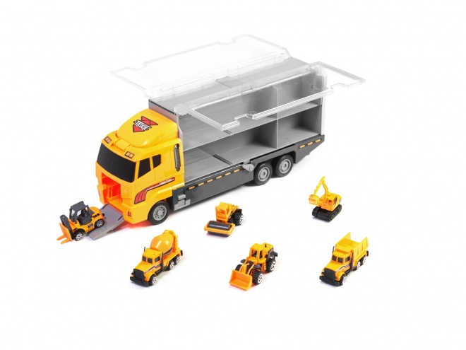 Truck Transporter with Construction Vehicles