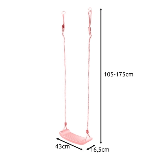 Children's swing on rope pink