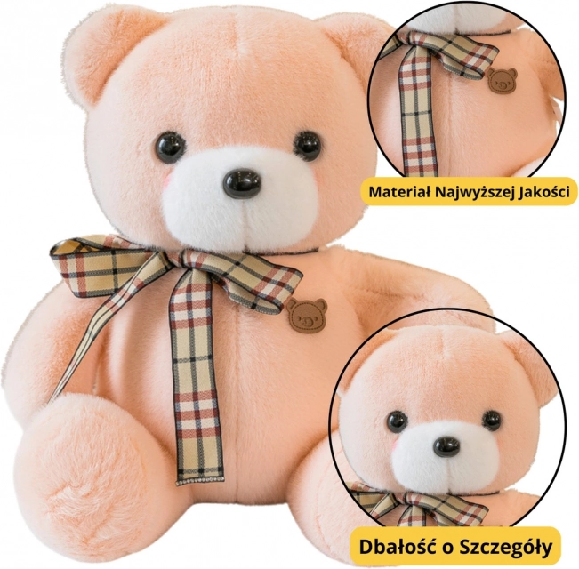 Plyšový Medvídek Krémový s Mašlí 23cm