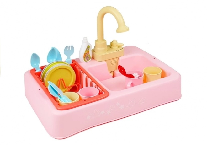 Colorful Sink with Water and Accessories for Kids