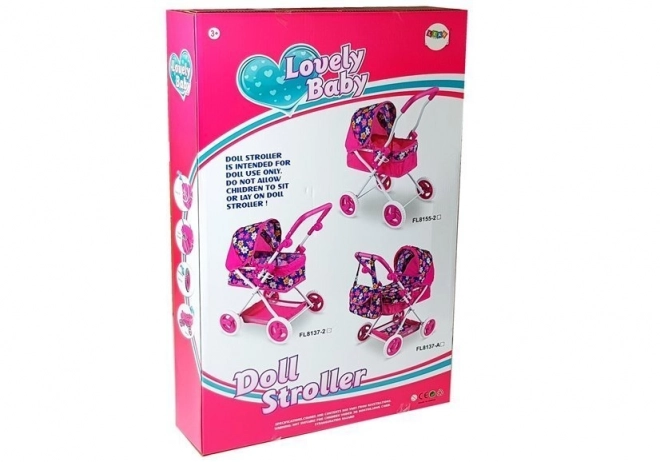 Pink Flower Doll Stroller