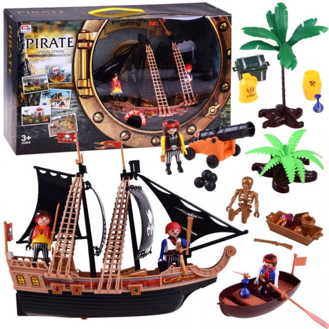 Pirate Ship Adventure Set with Figures and Cannon