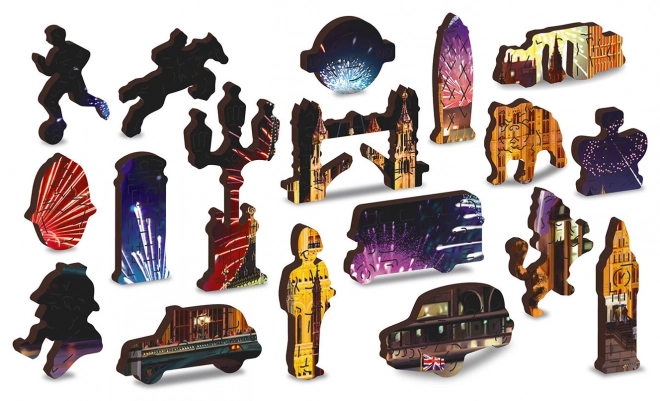 Wooden Nighttime London Puzzle 2-in-1