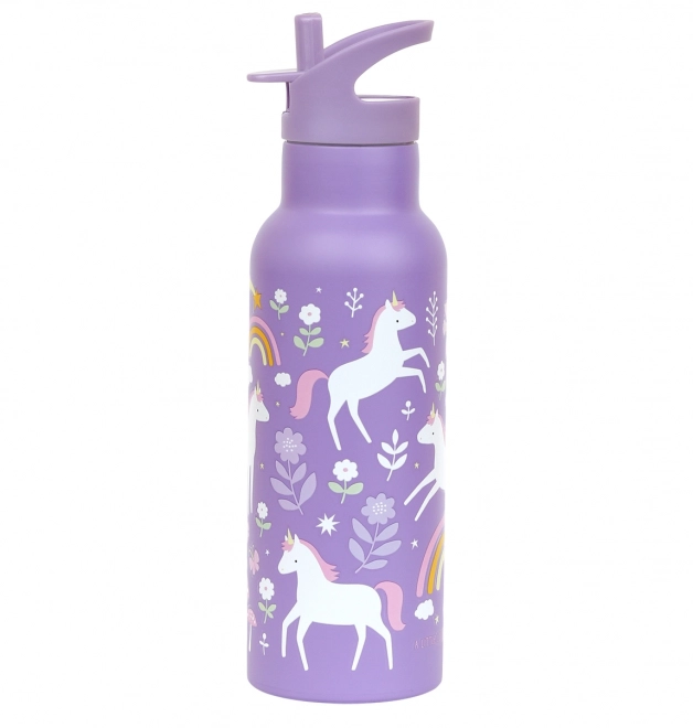 Stainless Steel Water Bottle - Unicorns and Rainbow