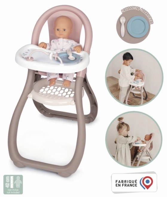 Doll High Chair with Accessories