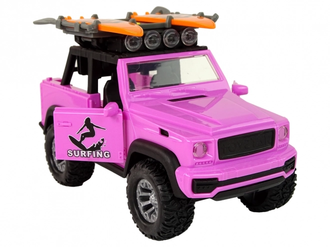 Pink Off-Road Adventure Car with Friction Drive