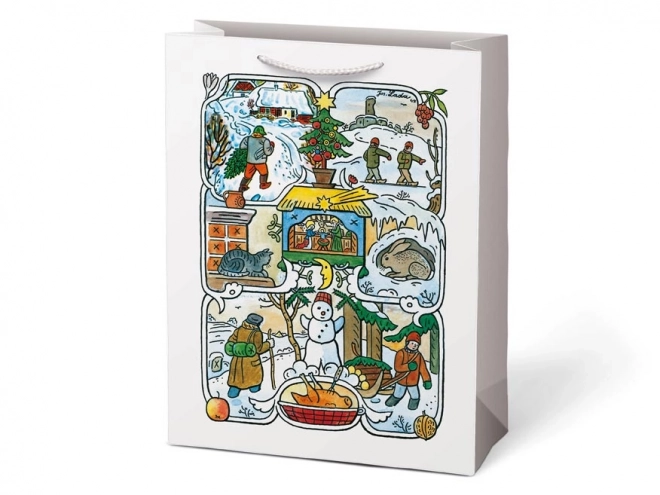 Christmas Gift Bag with Josef Lada Decorations